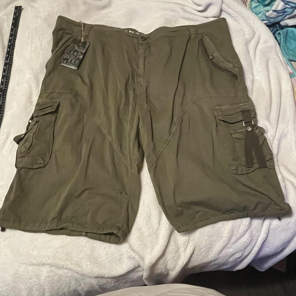 Stone Touch Cargo Shorts Mens Size 54 Olive Canvas 12in Inseam Relaxed Fit NWT